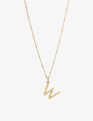 Edge Of Ember W Initial Recycled 18ct Yellow-gold Plated Vermeil Sterling-silver Pendant Necklace