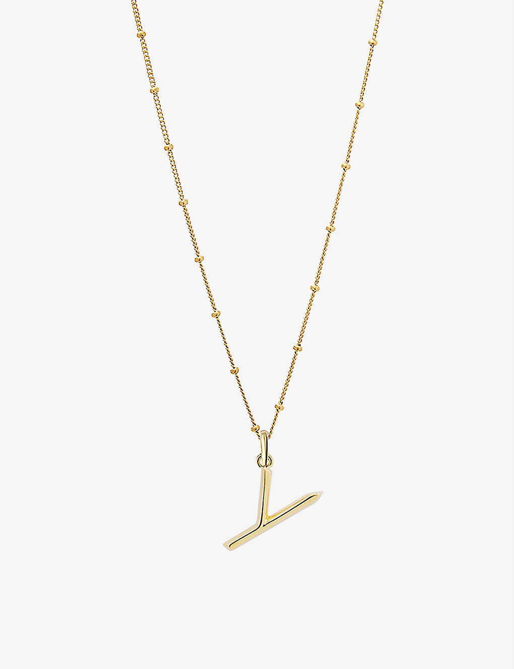 Edge Of Ember Y Initial Recycled 18ct Yellow-gold Plated Vermeil Sterling-silver Pendant Necklace