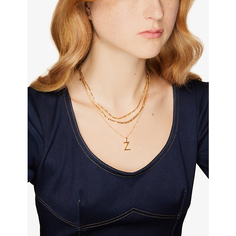 Shop Edge Of Ember Women's Gold Z Initial 18ct Yellow-gold Plated Vermeil Recycled Sterling-silver Pendan