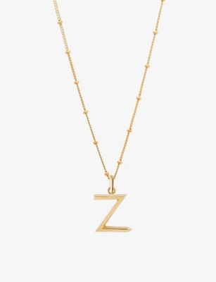 Edge Of Ember Z Initial 18ct Yellow-gold Plated Vermeil Recycled Sterling-silver Pendant Necklace