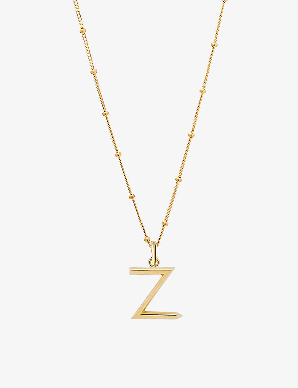 Edge Of Ember Z Initial 18ct Yellow-gold Plated Vermeil Recycled Sterling-silver Pendant Necklace