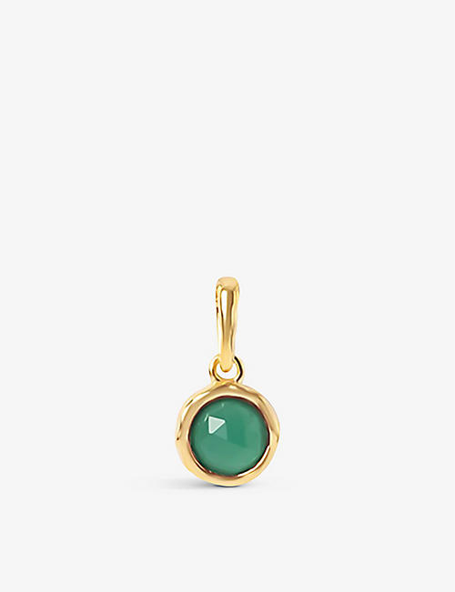 EDGE OF EMBER: May 18ct yellow gold-plated recycled sterling-silver and green onyx pendant