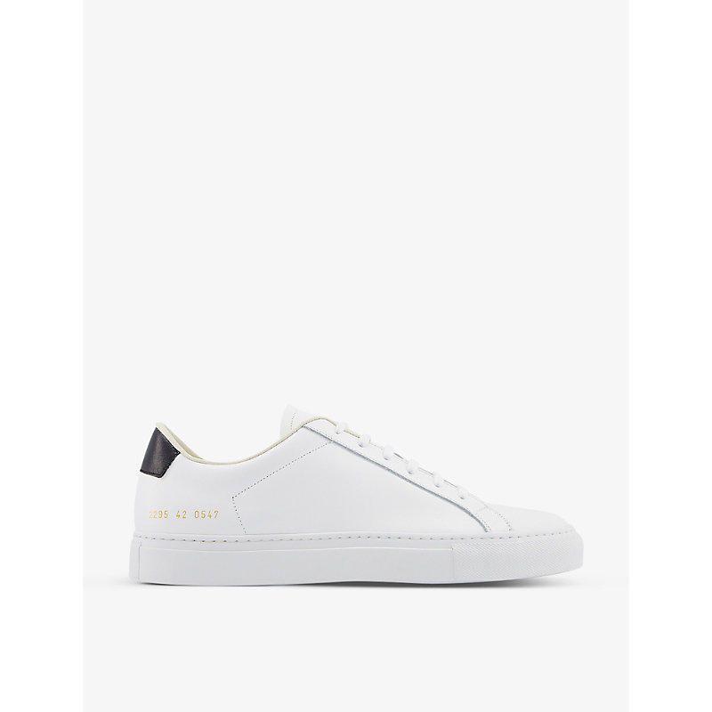 COMMON PROJECTS COMMON PROJECTS MEN'S WHITE BLACK RETRO LOW-TOP LEATHER TRAINERS,45676291