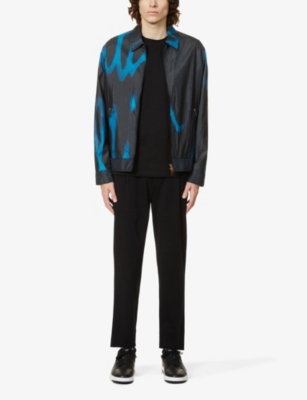 Ps By Paul Smith Mens Black Zebra-embroidered Crewneck Cotton T-shirt In Black