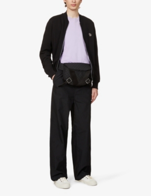 Ps By Paul Smith Zebra-embroidered Long-sleeve Organic-cotton Bomber Jacket In Black