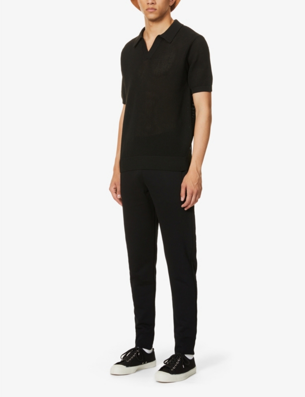 Zebra brand-embroidered organic-cotton jogging bottoms