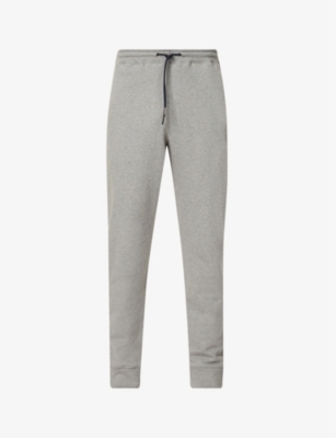 Shop Ps By Paul Smith Mens Grey Melange Zebra Brand-embroidered Organic-cotton Jogging Bottoms