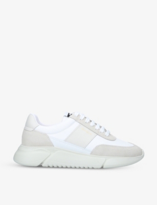 Shop Axel Arigato Women's White Genesis Vintage Runner Recycled-nylon And Leather Trainers