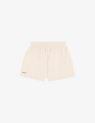 PANGAIA: Text-print mid-rise cotton shorts 3-12 years