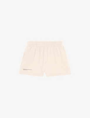 PANGAIA: Text-print mid-rise cotton shorts 3-12 years
