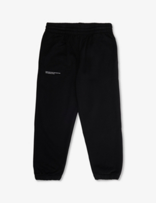 PANGAIA: Text-print cotton jogging bottoms 3-12 years