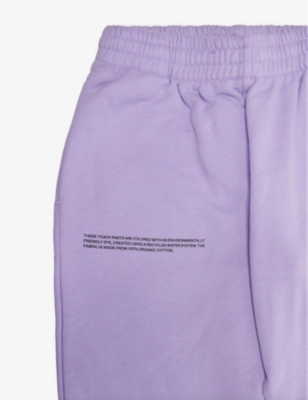 Shop Pangaia Text-print Organic Cotton Jogging Bottoms 3-12 Years In Orchid Purple