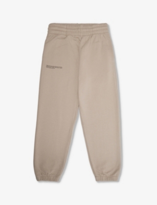 PANGAIA: Text-print cotton jogging bottoms 3-12 years