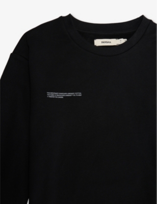 Shop Pangaia Text-print Organic-cotton Sweatshirt 3-12 Years In Black