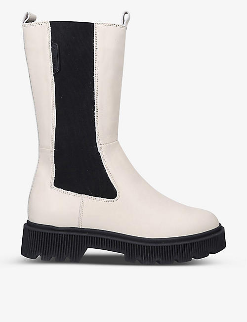 KURT GEIGER LONDON: Stint chunky-soled leather Chelsea boots