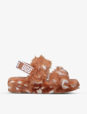 Ugg Oh Yeah Spot-print Faux-shearling Sliders