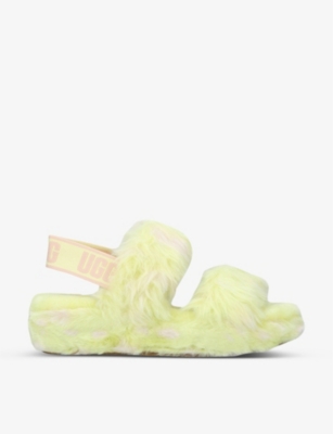 UGG OH YEAH SPOT-PRINT FAUX-SHEARLING SLIDERS,R03758675