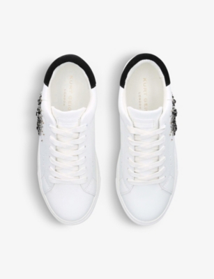 Shop Kurt Geiger Laney Platform Leather Low-top Trainers In White