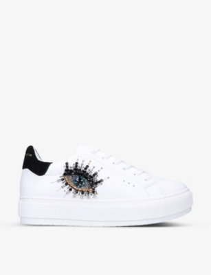 KURT GEIGER LONDON: Laney platform leather low-top trainers