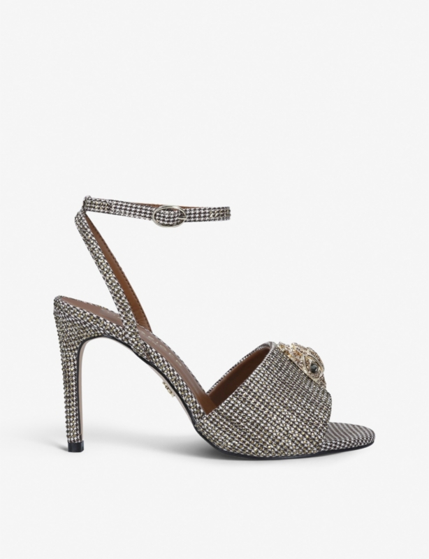 Kensington hounds tooth check embellished heeled sandals