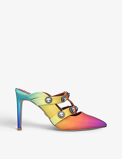 KURT GEIGER LONDON: Octavia gem-embellished suede heels