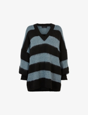 ALLSAINTS LOU SPARKLE STRIPED KNITTED JUMPER