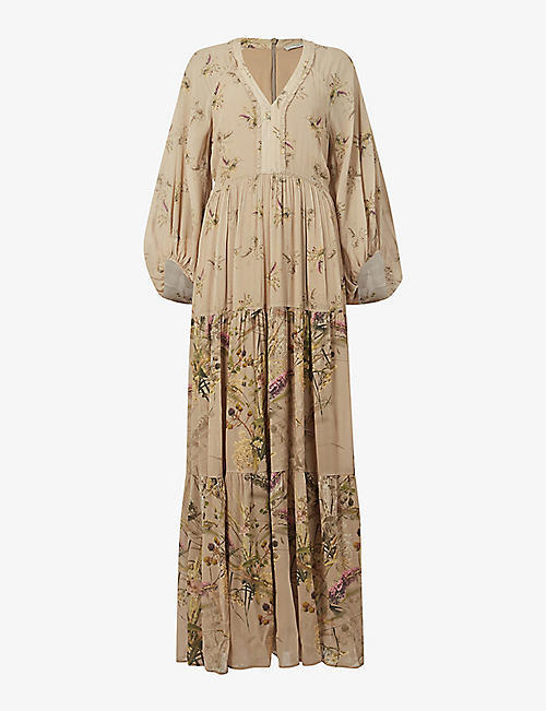 ALLSAINTS: Trude Caledonian floral-print woven midi dress