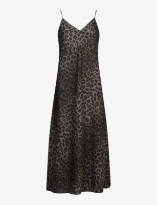 All saints leopard slip dress hotsell