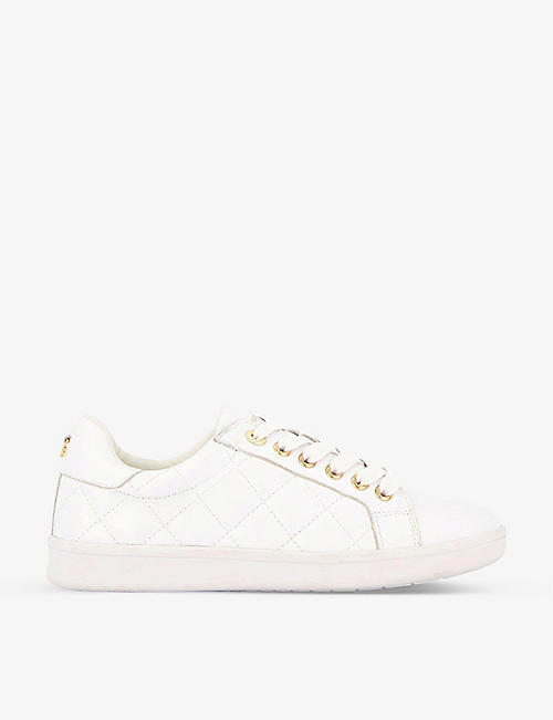 DUNE: Excited quilted-leather low-top trainers
