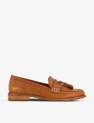 dune tan loafers womens