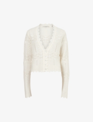 ALLSAINTS - Vanessa lace-embroidered knitted cardigan | Selfridges.com