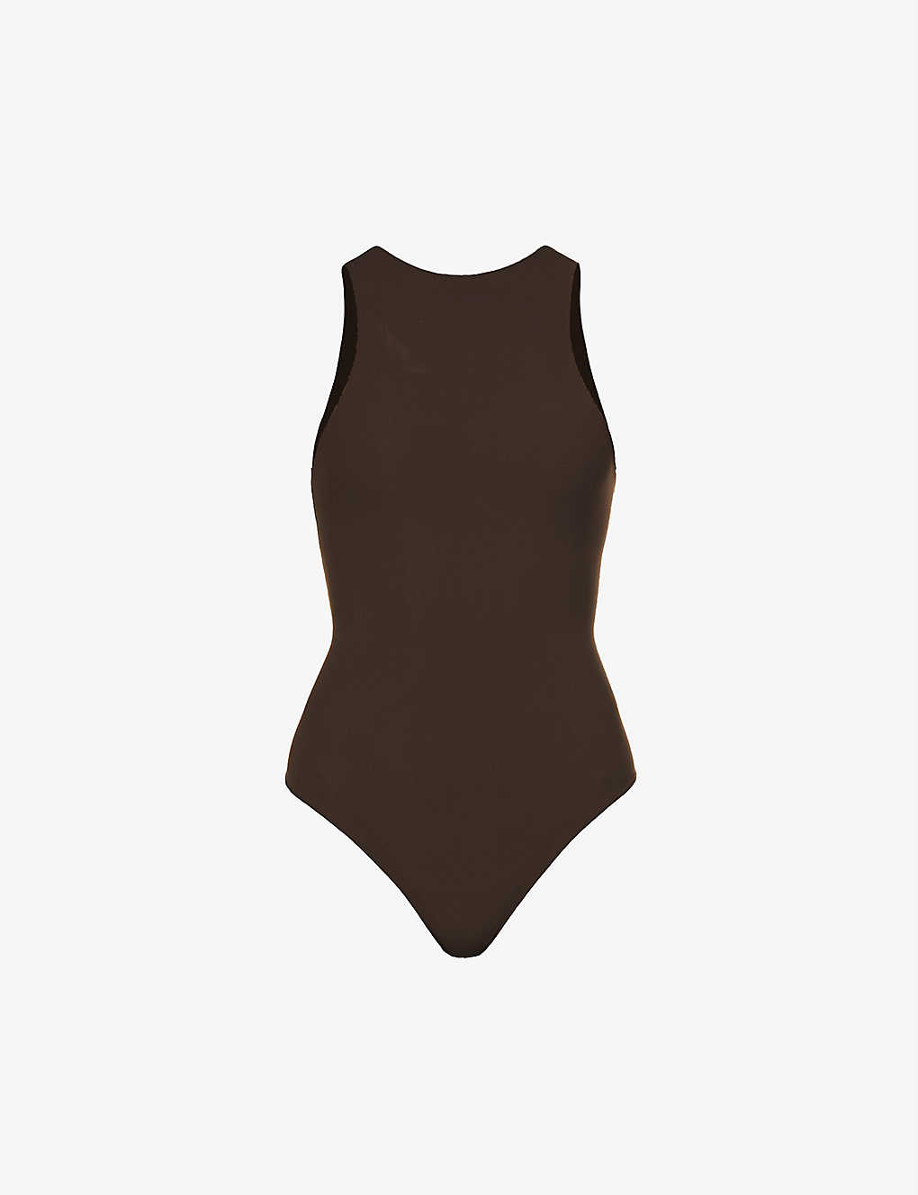 Skims Fits Everybody High-neck Stretch-woven Body In Cocoa