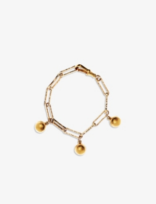 ALIGHIERI WOMENS GOLD THE ANCHOR IN THE STORM 24CT YELLOW GOLD-PLATED BRONZE CHARM BRACELET,R03759032