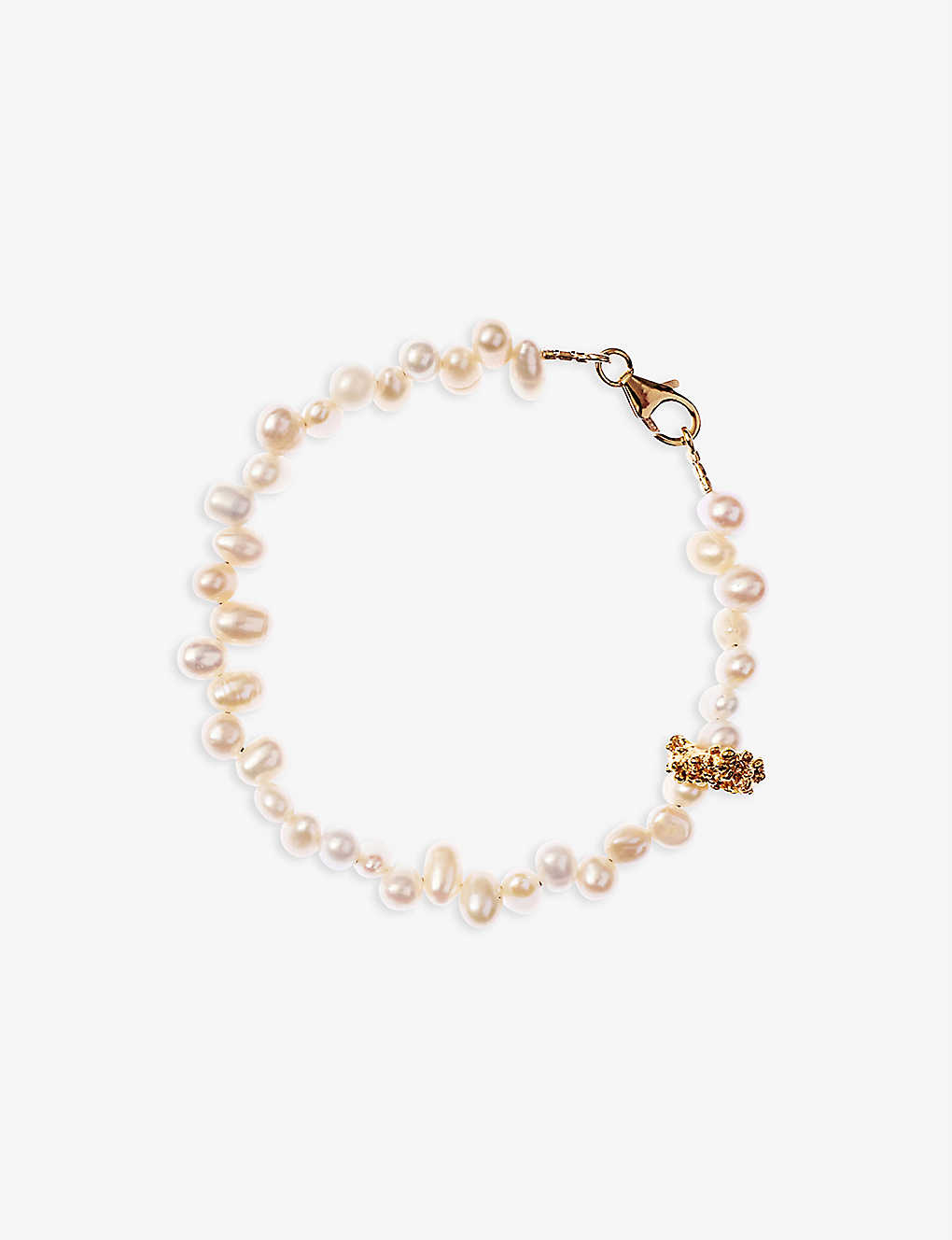 Alighieri Calliope 24ct Yellow Gold-plated Bronze And Pearl Bracelet