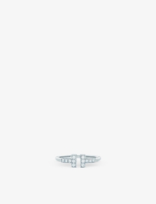 Tiffany & Co Wire 18ct White-gold And 0.13ct Brilliant-cut Diamond Ring