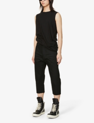Rick Owens Geobasket Leather High-top Sneakers In Blk/white