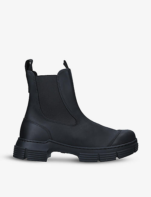 GANNI: Recycled rubber Chelsea boots