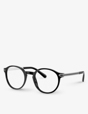 Shop Bvlgari Bv3045 Acetate Phanatos-frame Glasses In Black