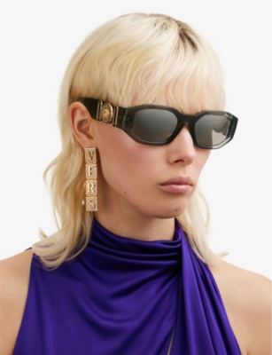 VERSACE: VE4361 rectangle frame acetate sunglasses