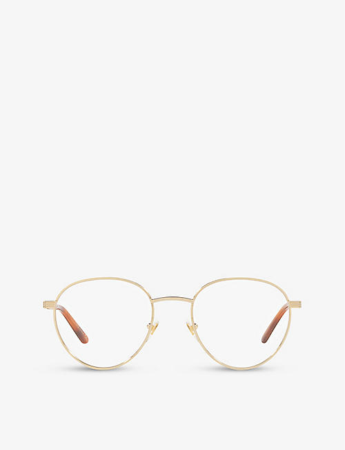 GUCCI: GG0942O round-frame gold-tone optical glasses