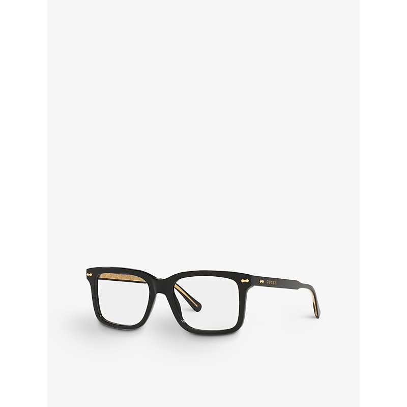 Shop Gucci Women's Black Gg0914o Acetate Rectangular-frame Optical Glasses