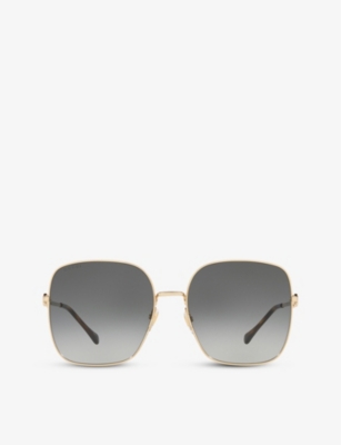 Gucci Gg0879s Square-frame Glass And Metal Sunglasses In Gold