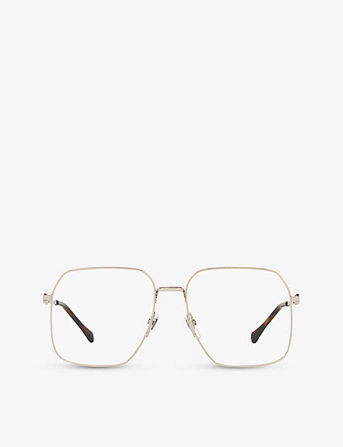 GUCCI: GG0952O silver-tone rectangular-frame optical glasses