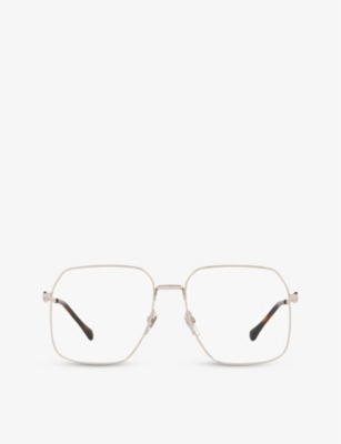 Shop Gucci Women's Silver Gg0952o Silver-tone Rectangular-frame Optical Glasses