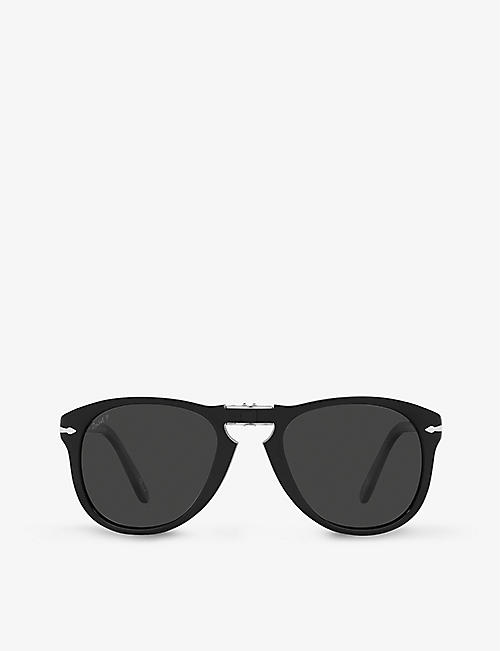 PERSOL: PO0714SM Steve McQueen pilot-shape crystal glass and acetate sunglasses