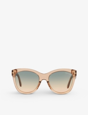 Tom Ford Ft0870 Wallace Cat-eye Acetate Sunglasses In Brown