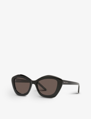 Saint Laurent Sl423 Cat-eye Acetate Sunglasses In Black