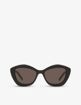 Saint Laurent Sl423 Cat-eye Acetate Sunglasses In Black
