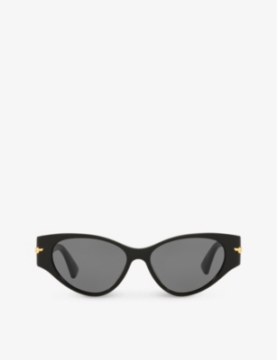 Bottega Veneta Bv1002s Cat-eye Acetate Sunglasses In Black