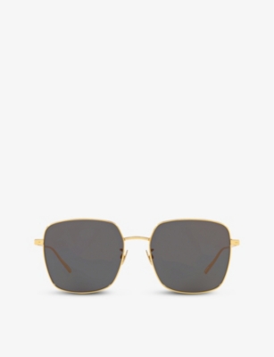 Bottega Veneta Bv1082sk Square-frame Metal Sunglasses In Gold